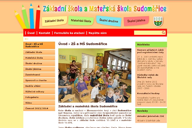 Web ZŠ a MŠ Sudoměřice 